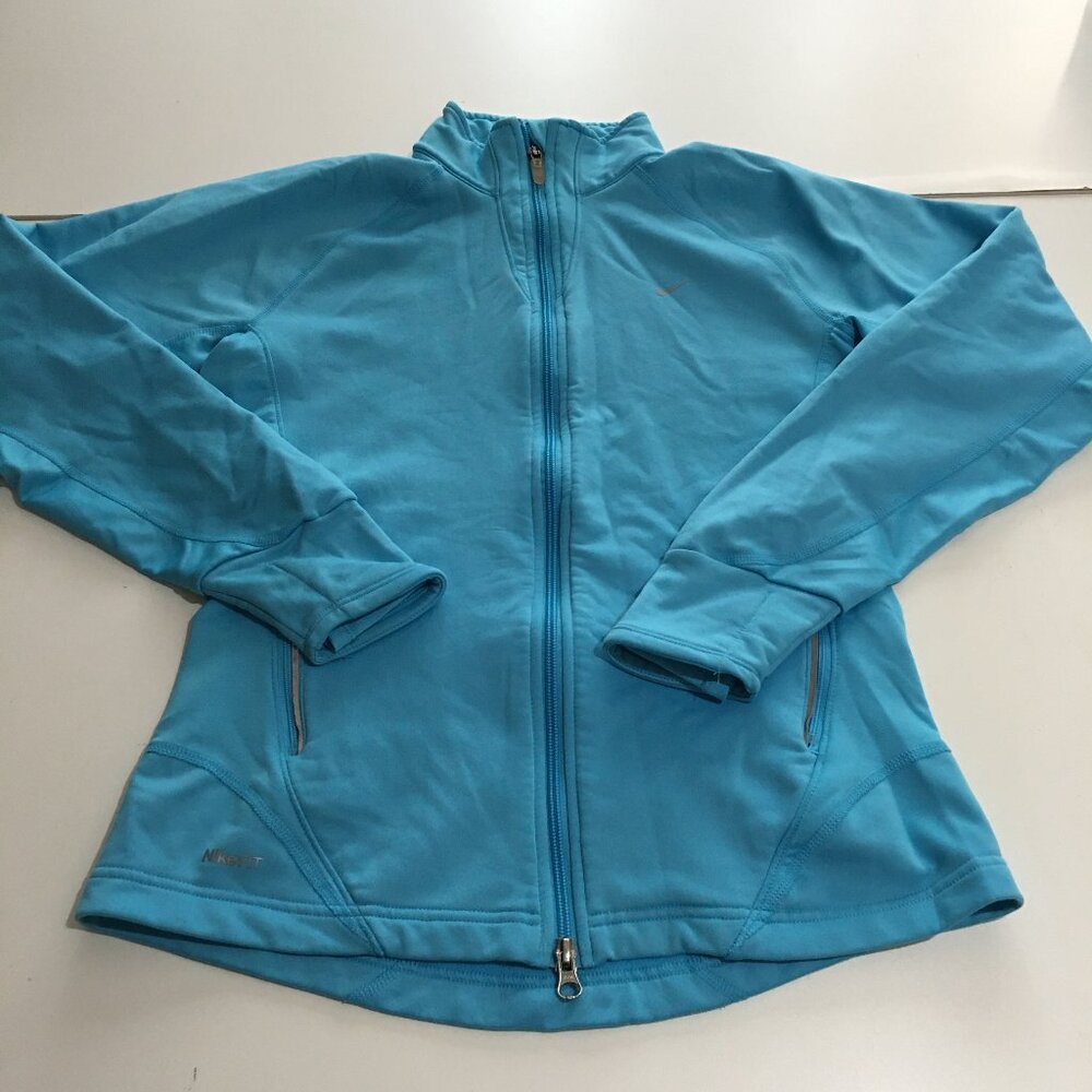Nike Fit Dry Womens Medium Blue Jacket Full Zip Sweatshirt